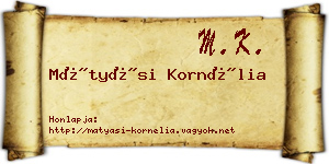 Mátyási Kornélia névjegykártya